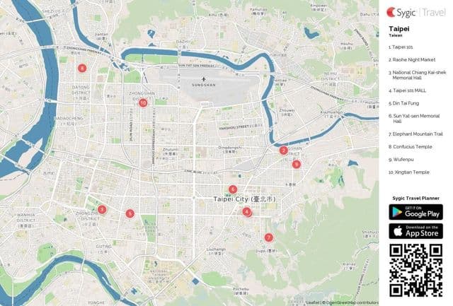Taipeh Sehenswürdigkeiten Karte