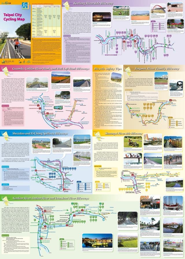Karte der Fahrradwege in Taipeh
